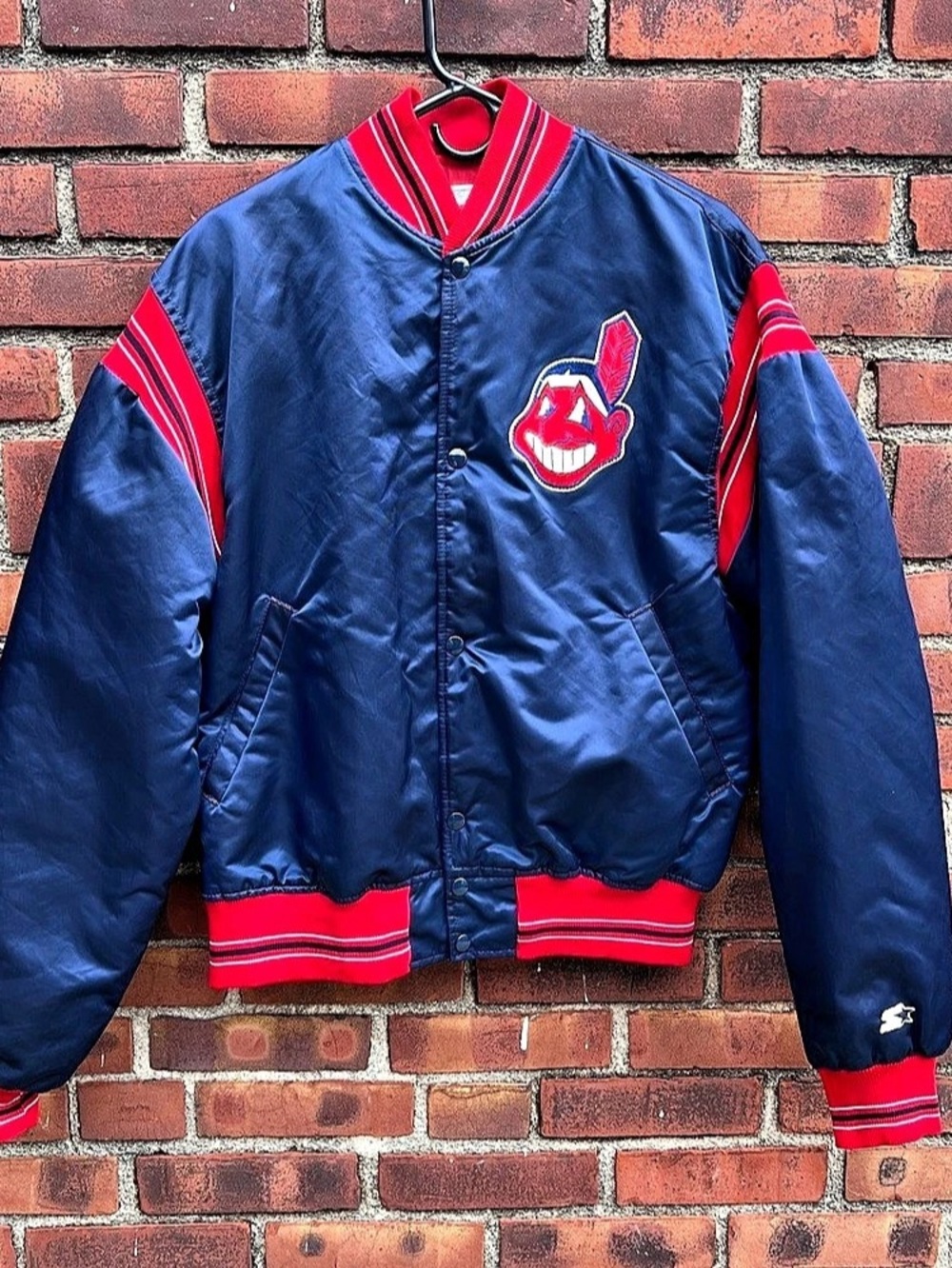 Vintage 90s Cleveland Indians Starter Diamond Collection Jacket - Large